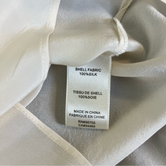 Rebecca Taylor Two Tone Scoop Neck Short Sleeve Silk Blouse - Size 4 - Picture 9 of 11